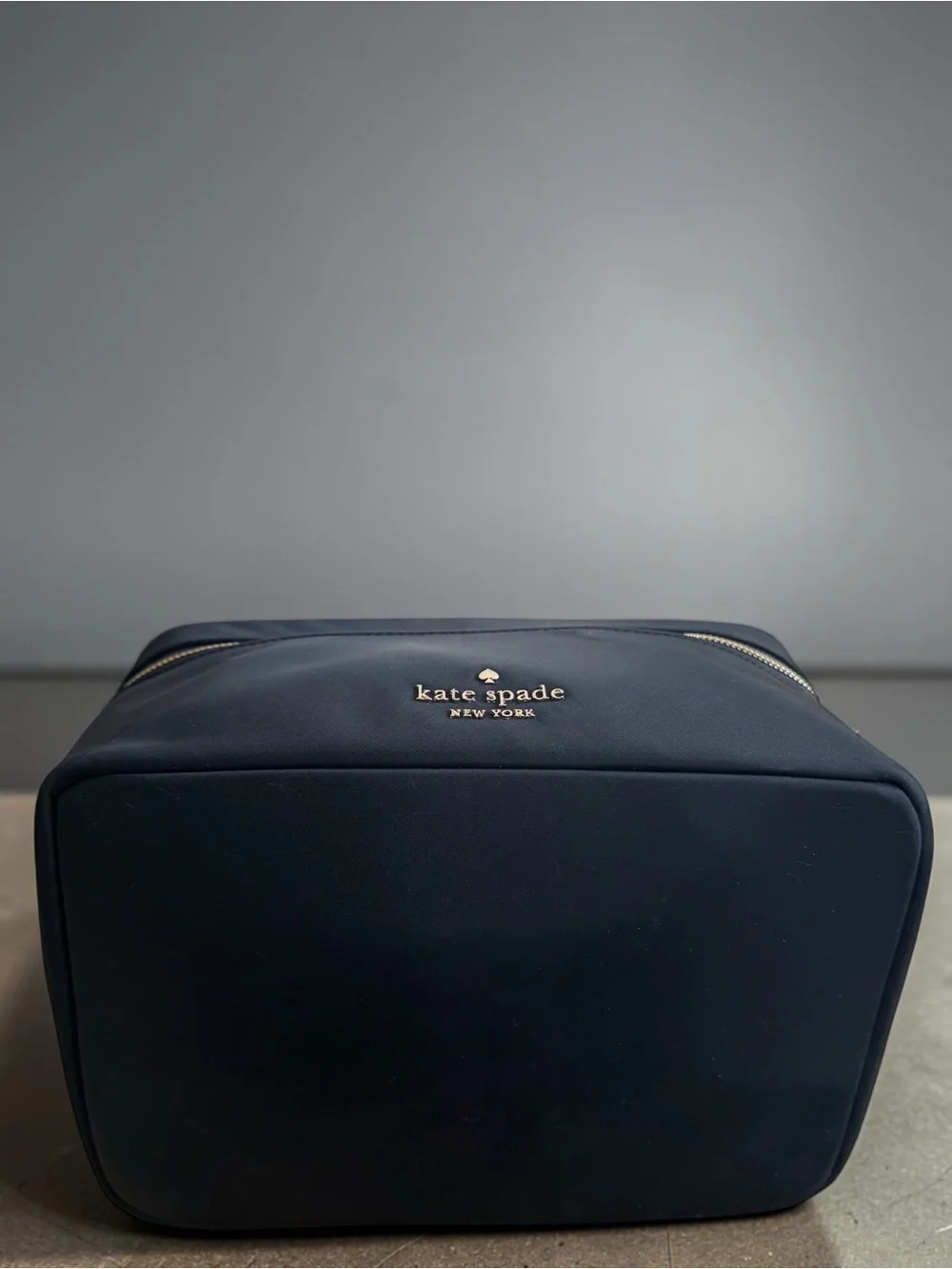Kate Spade New York Black Nylon Vanity Cosmetic Train Case Travel Bag